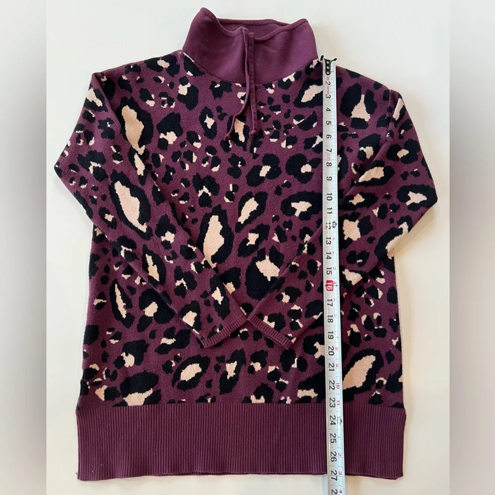 Lou & Grey Purple Cream Black Leopard Animal Print Hood - Picture 4 of 15